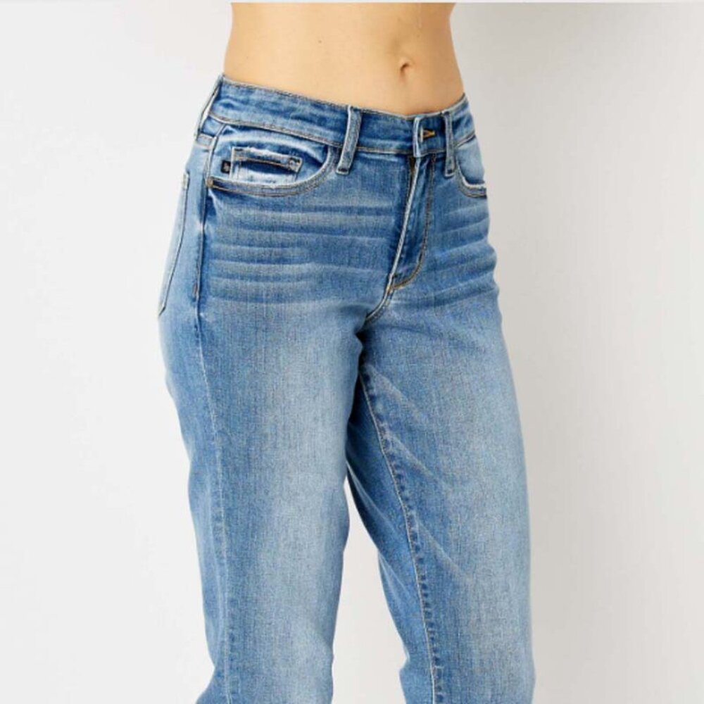 Judy Blue Mid Rise Relaxed Slim Fit Jeans - Picture 3 of 5